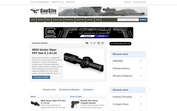 Screenshot of gunsite.co.za