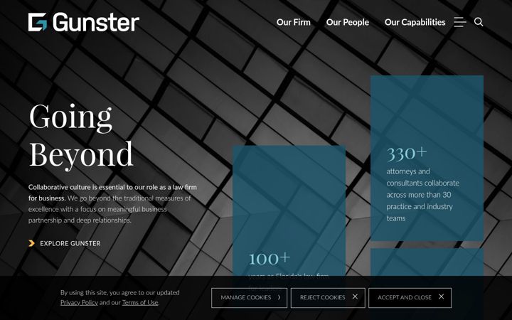 Screenshot of gunster.com