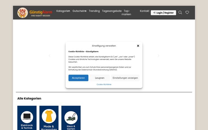 Screenshot of gunstigalarm.at
