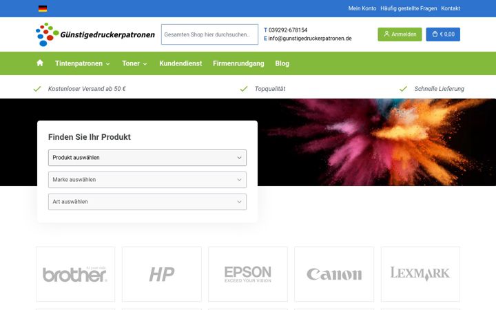 Screenshot of gunstigedruckerpatronen.de