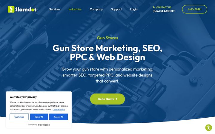 Screenshot of gunstoremarketing.com