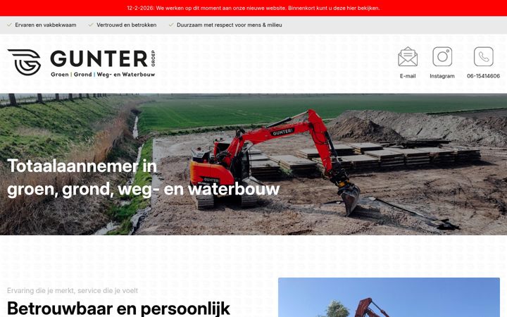 Screenshot of guntergroep.nl