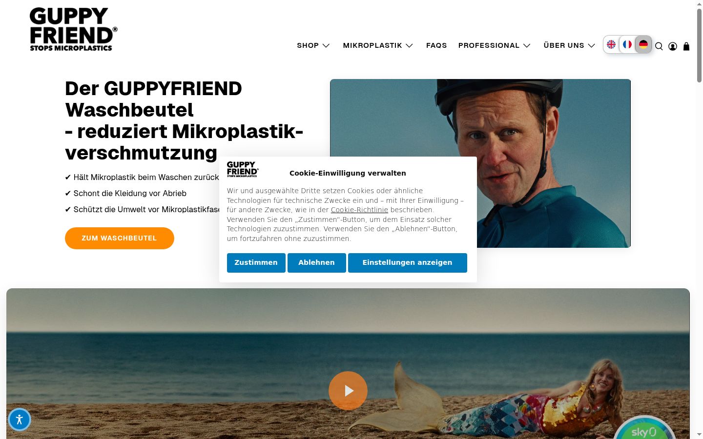 Zrzut ekranu banera zgody wyświetlanego przed jakąkolwiek interakcją