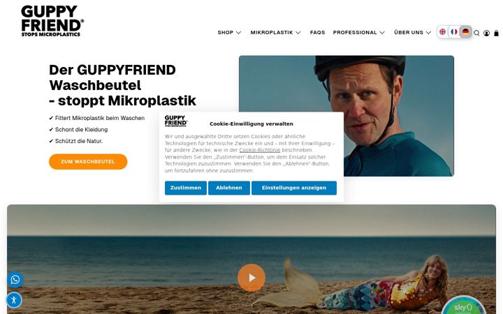 Screenshot of guppyfriend.com