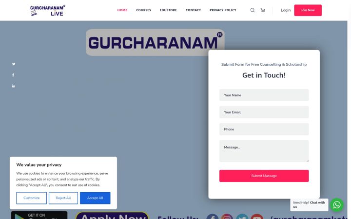 Screenshot of gurcharanamdigital.com