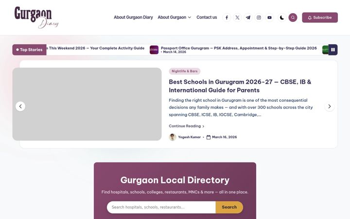 Screenshot of gurgaondiary.com