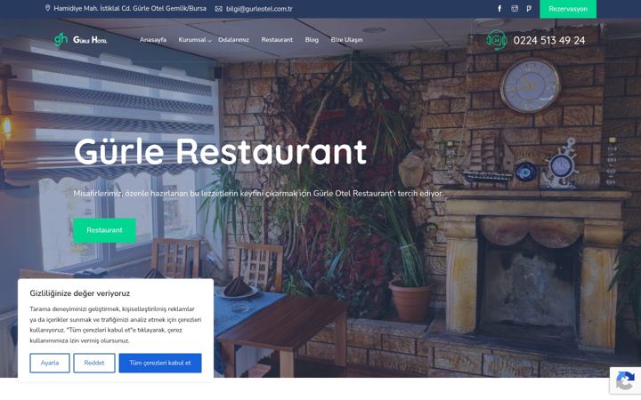 Screenshot of gurleotel.com.tr