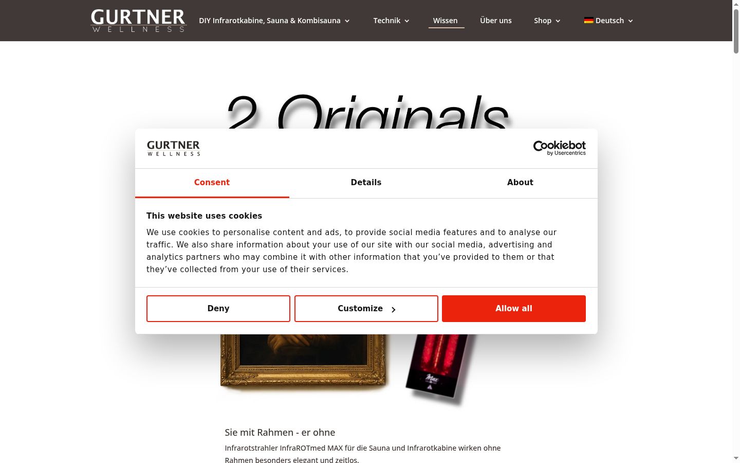 Screenshot tal-banner tal-kunsens muri qabel kwalunkwe interazzjoni