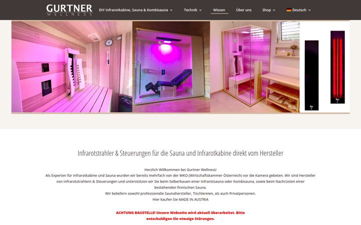 Screenshot of gurtner-infrarot.at