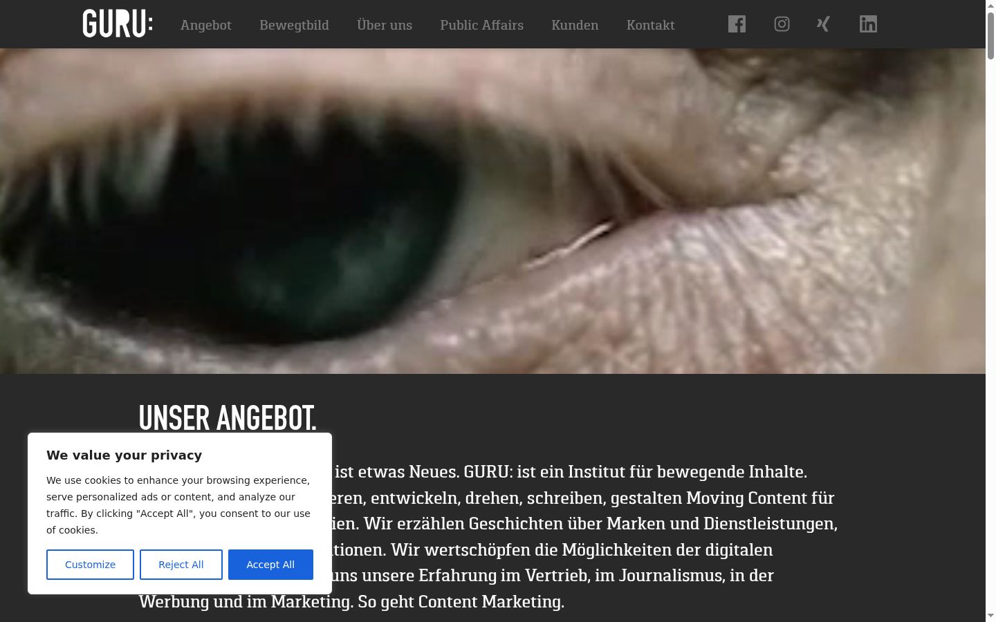 Screenshot tal-banner tal-kunsens muri qabel kwalunkwe interazzjoni