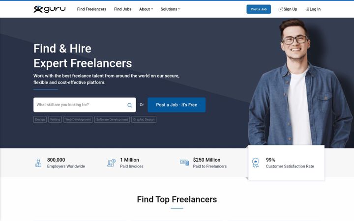 Screenshot ta' guru.com