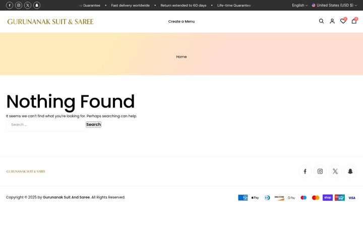 Screenshot of gurunanaksuitandsaree.com