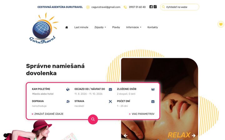 Screenshot of gurutravel.sk