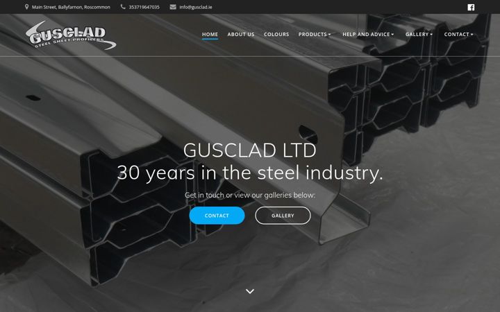 Screenshot of gusclad.ie
