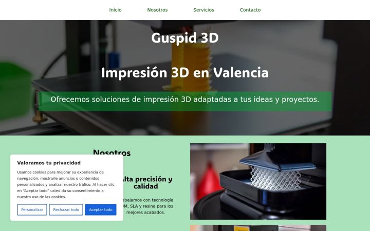 Screenshot of guspid-impresion3d.es