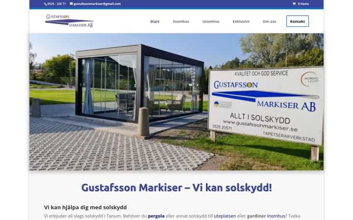 Screenshot of gustafssonmarkiser.se
