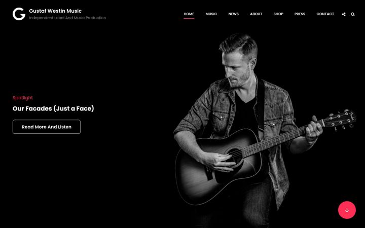 Screenshot of gustafwestinmusic.com