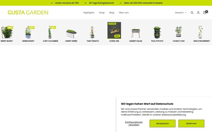 Screenshot of gustagarden.com