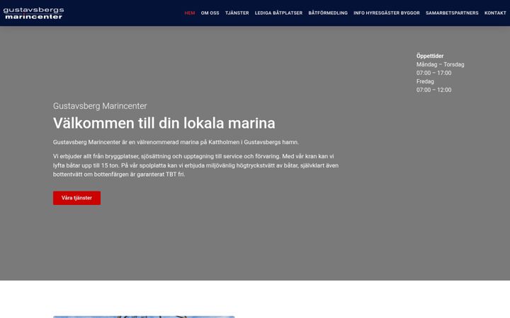 Screenshot of gustavsbergsmarin.se