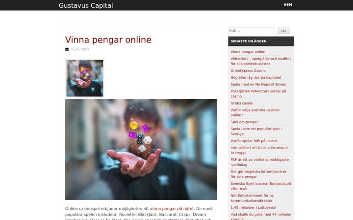 Screenshot of gustavuscapital.se