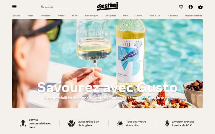 Screenshot of gustini.fr