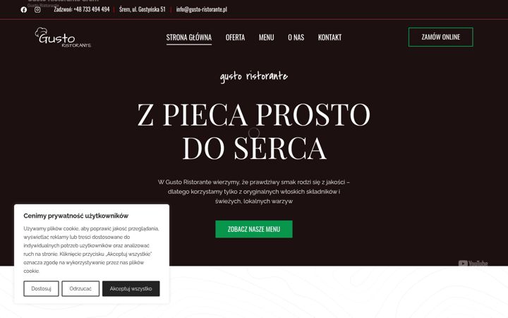 Screenshot of gusto-ristorante.pl