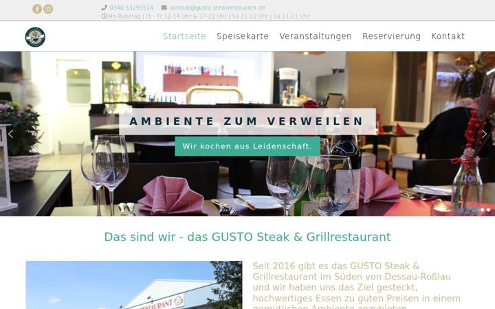 Screenshot of gusto-steakrestaurant.de