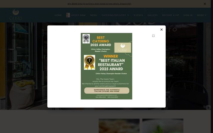 Screenshot of gustoitalianbistro.com