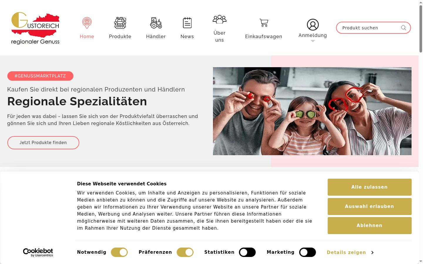 Screenshot van de toestemmingsbanner zoals getoond vóór enige interactie