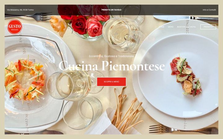 Screenshot of gustoristorantetorino.it