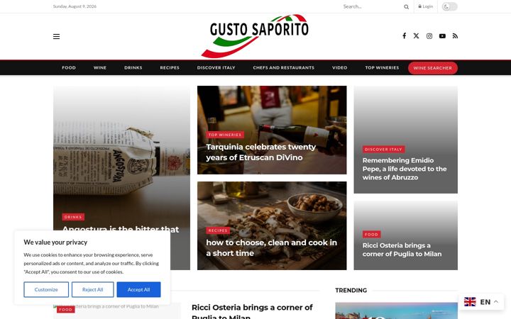 Screenshot of gustosaporito.com