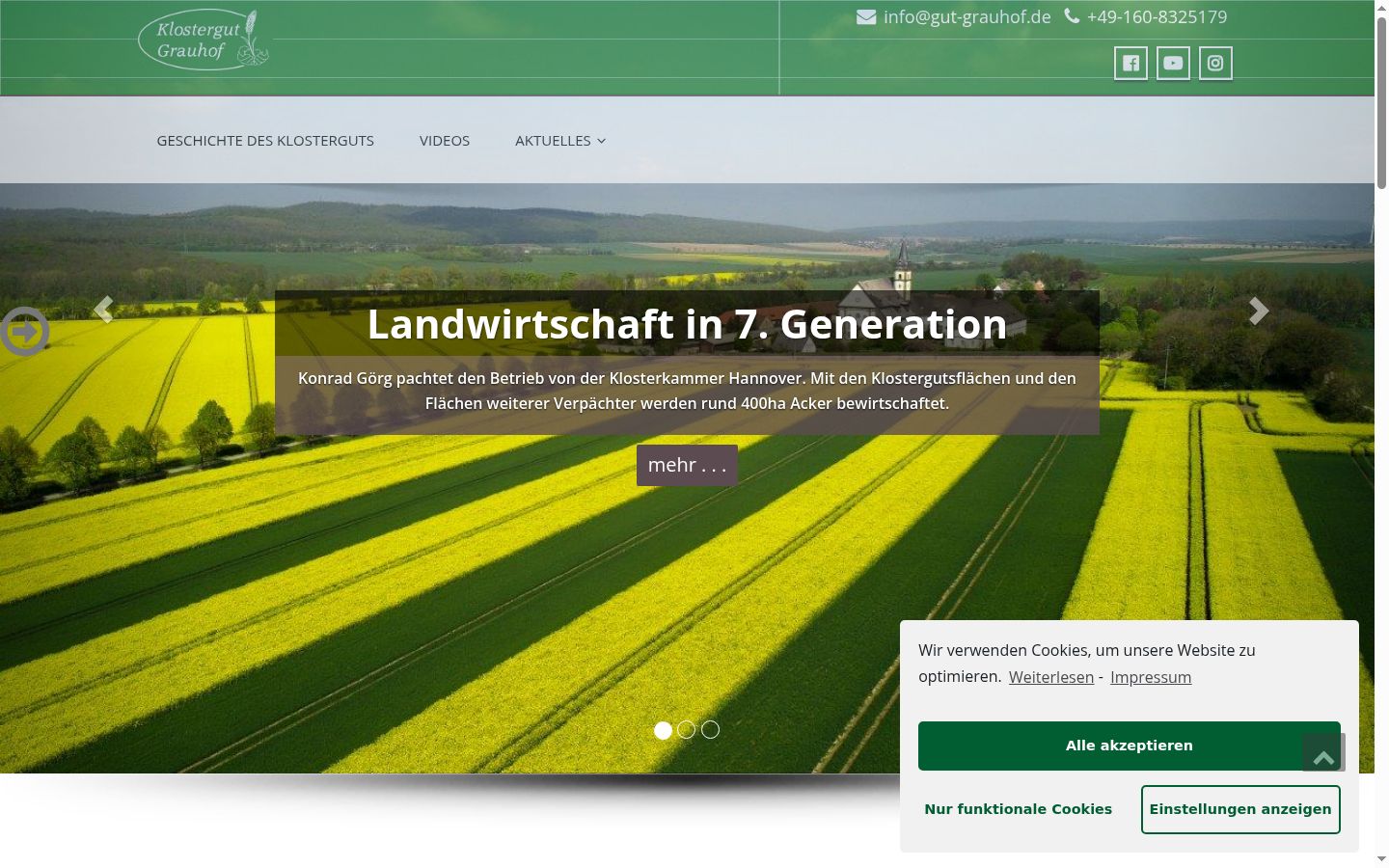 Screenshot of the consent banner shown before any interaction