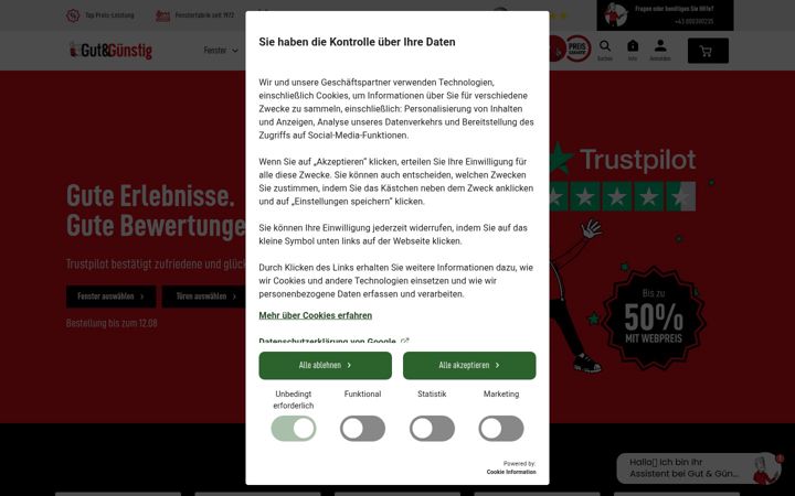 Screenshot of gut-gunstig.at
