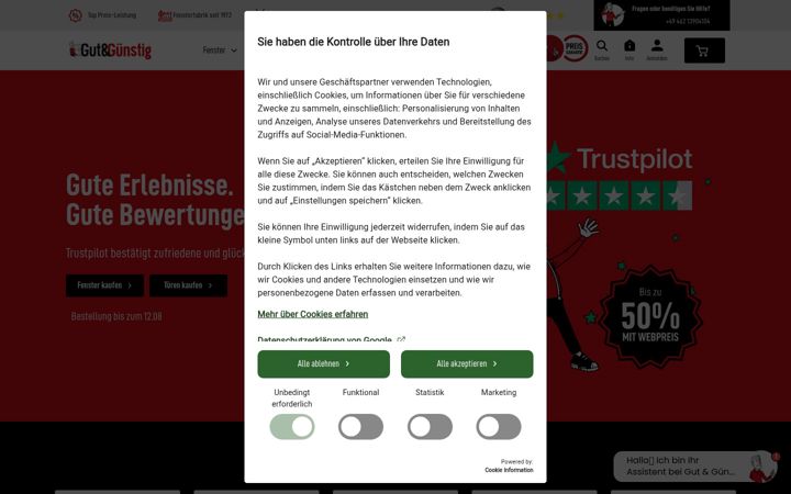 Screenshot of gut-gunstig.de