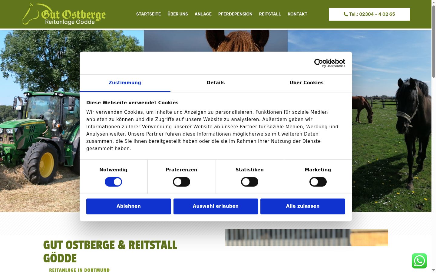 Screenshot of the consent banner shown before any interaction