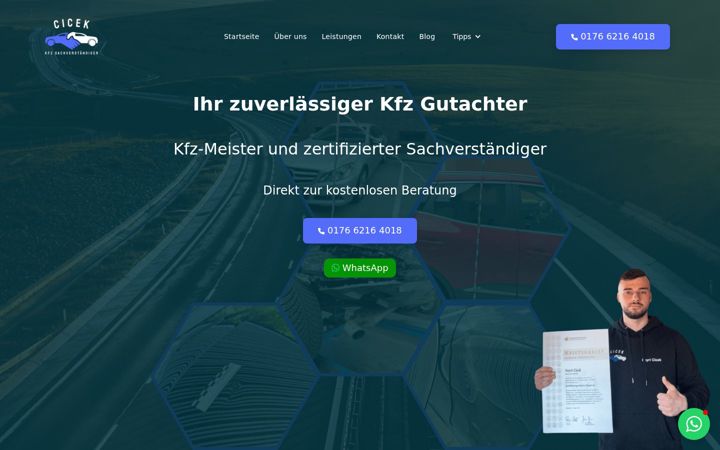 Screenshot of gutachten-cicek.de