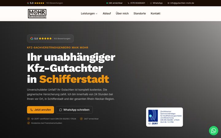 Screenshot of gutachten-mohr.de