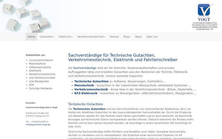 Screenshot of gutachten-vogt.de