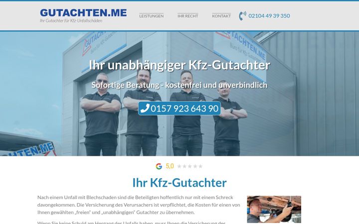 Screenshot of gutachten.me