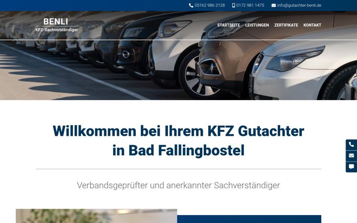 Screenshot of gutachter-benli.de