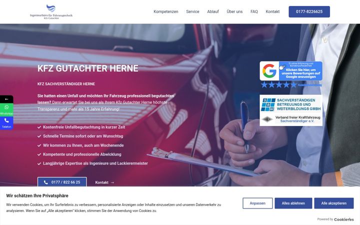 Screenshot of gutachter-herne.com