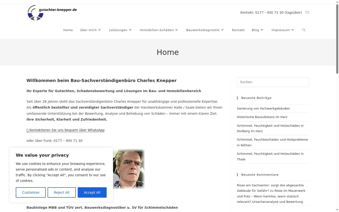 Captura de ecrã do banner de consentimento apresentado antes de qualquer interação