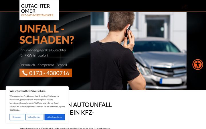 Screenshot of gutachter-omer.de