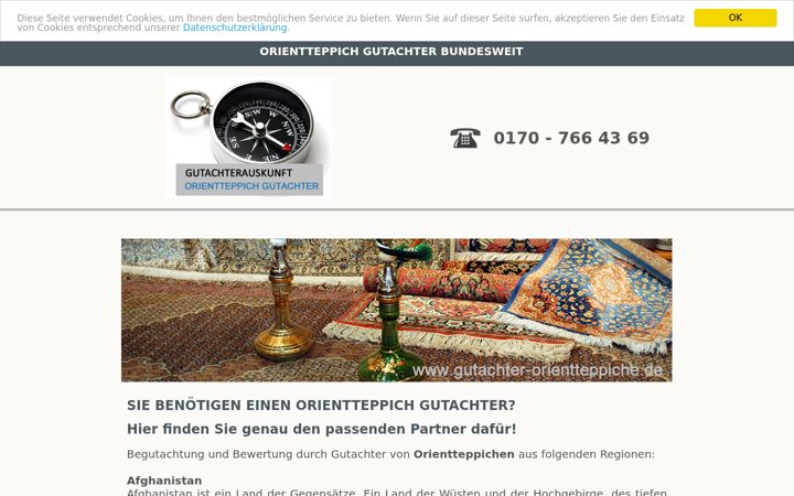 Screenshot of gutachter-orientteppich.de