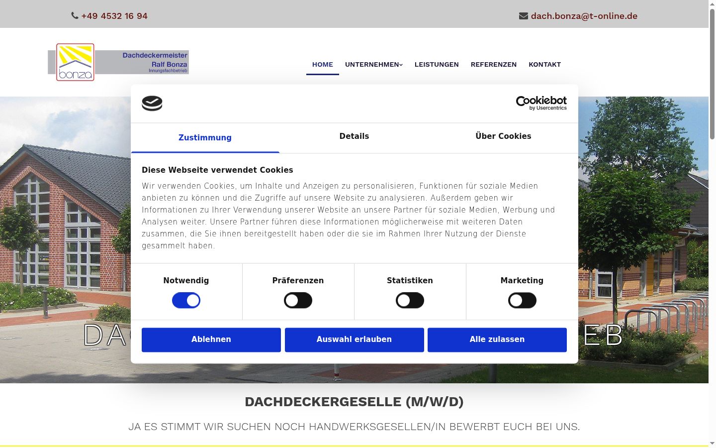 Capture d'écran de la bannière de consentement affichée avant toute interaction