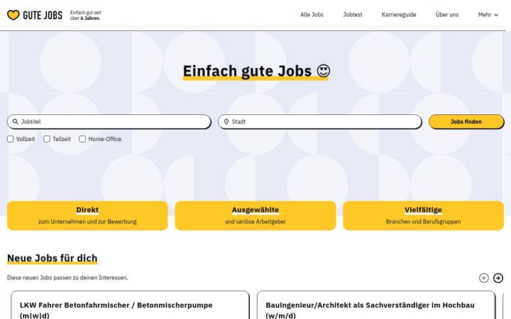 Screenshot of gute-jobs.net