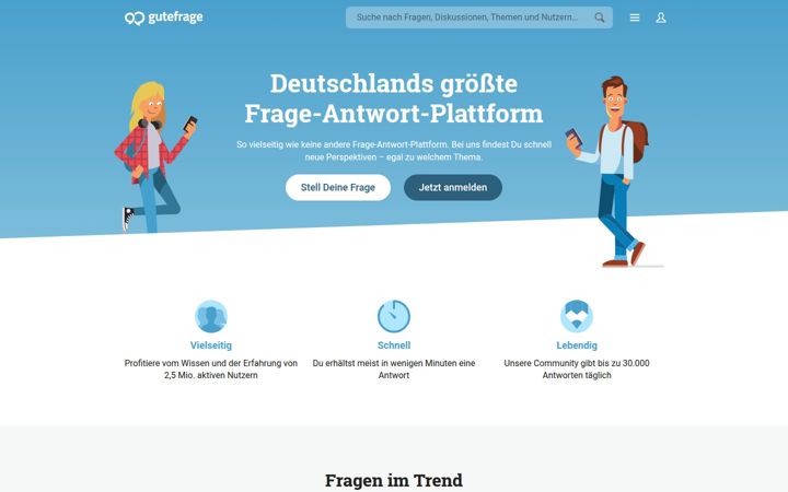 Screenshot stránky gutefrage.net