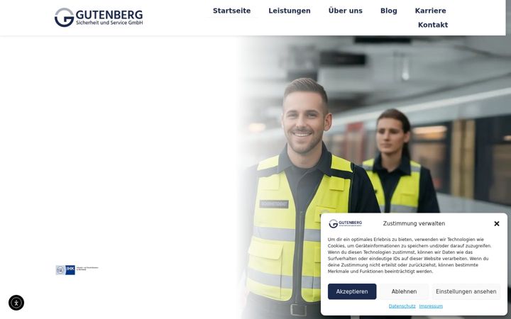 Screenshot of gutenberg-sicherheit.de