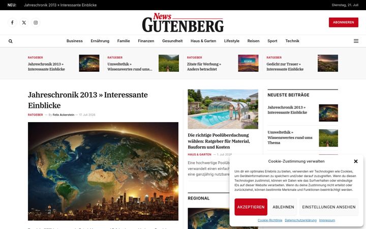 Screenshot of gutenberg.net