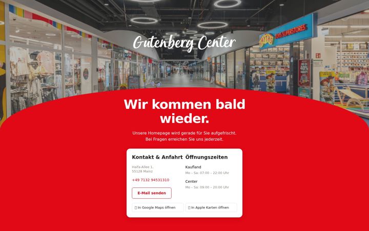 Screenshot of gutenbergcenter.de